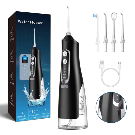 Professional Compact Electric Oral Dental Cordless Irrigator IPX7 Waterproof USB Rechargeable Teeth Cleaning Water Flosser